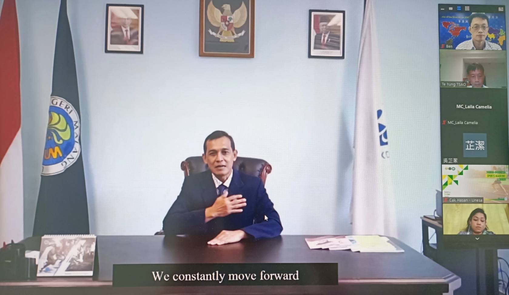 馬浪大學體育學院院長 Dr.Sapto 介紹馬浪大學