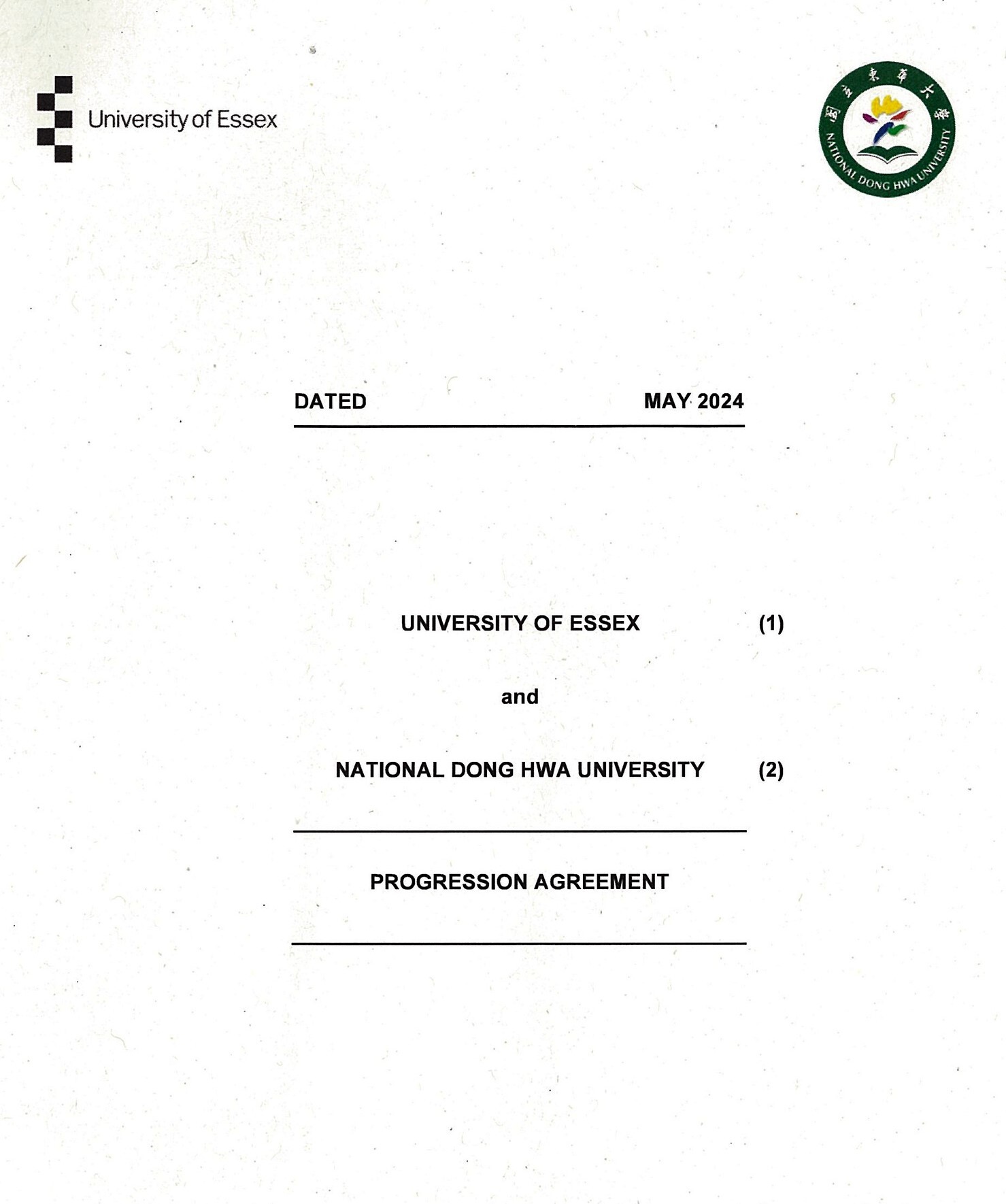 國立東華大學人社院與英國著名學府艾賽克斯大學(University of Essex)正式簽訂雙聯學制合約